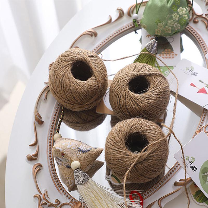 Natural Jute Twine Long Twine String Gift Wrapping Cord for Crafts Packaging Gardening Cat Scratching Climbing Post Decorations