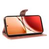 For Oppo Reno12 F 4G PU Leather Cases Flower Pattern Wallet Stand Phone Cover with Strap