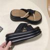 Fashion NEW Summer 7CM Heels Wedge Slides Sandals Women Casual Outdoor Slippers Female Non Slip Beach Slipper Walking Chunky Shoes Woman