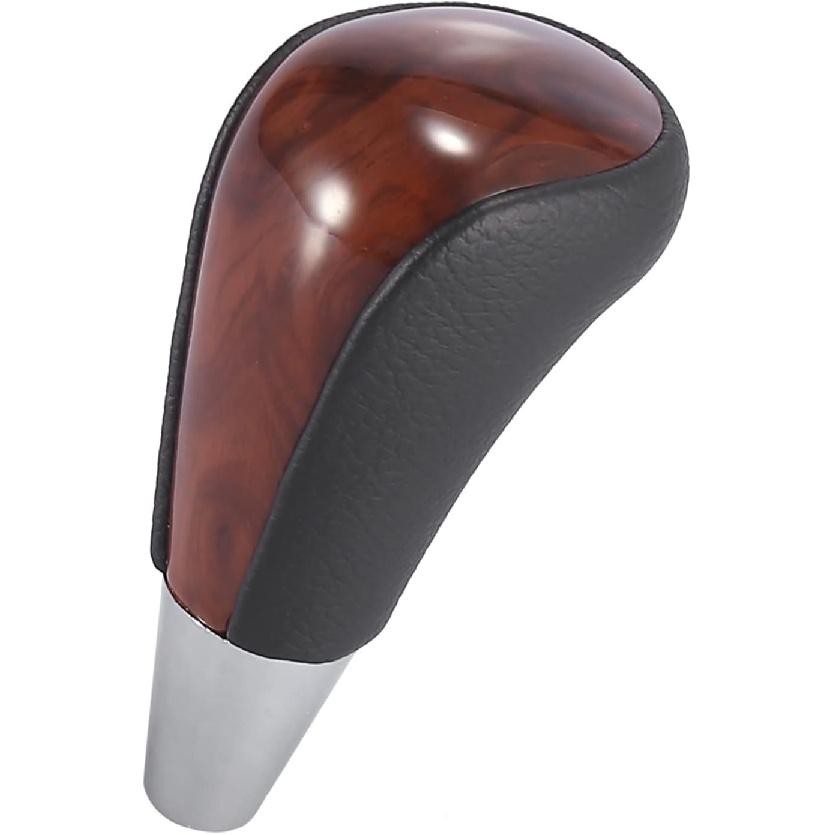 Motoforti Car Automatic Gear Stick Shift Knob, for Toyota RAV4 Camry Corolla, Faux Leather, Wood, Beige Brown