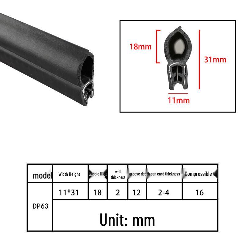 High-Temperature Resistant U-Shaped Rubber Sealing Strip for Dustproofing Electrical Cabinets and Car Doors