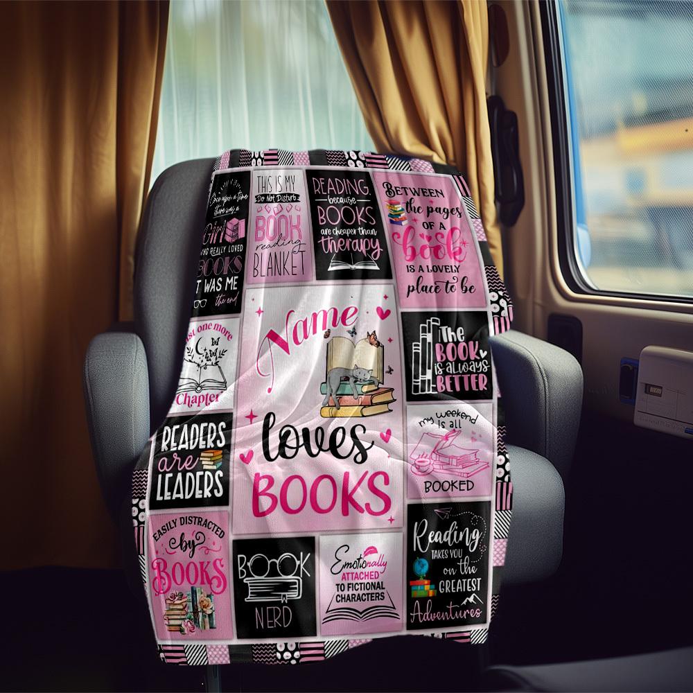 Reading Book Lovers Customize Your Name Rv Blanket Cozy Soft Lightweight Allseason Multipurpose Blanket For Travel Camping Picnics Sofas Rvs Beds