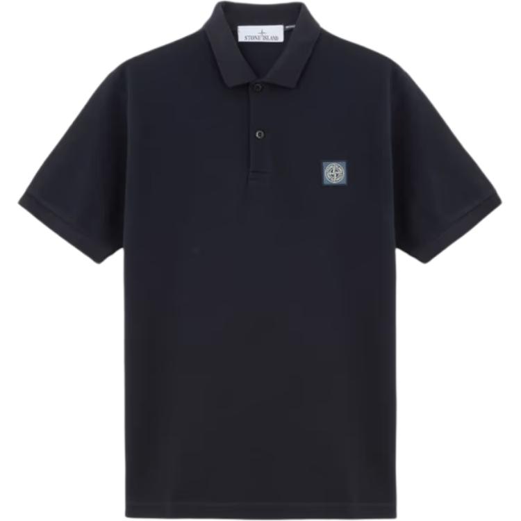 STONE ISLAND Лого Однотонная Футболка-поло с коротким рукавом Мужские топы Темно-синий K1S1522000-2RS0039-V0020 M