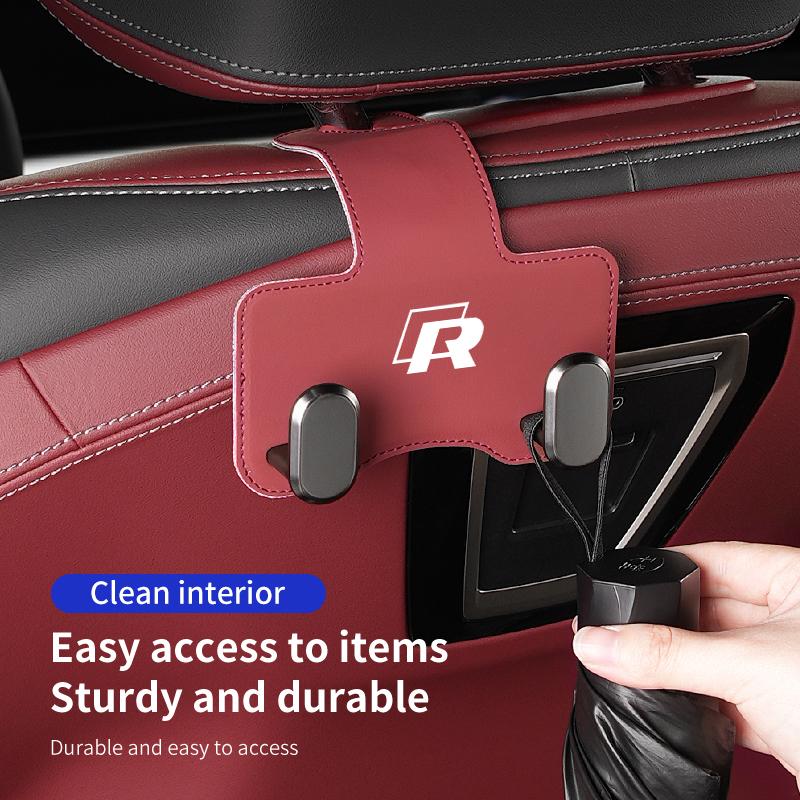 RSQ1 Valve Stems Caps Car Hooks Cable Key Self-Adhesive Dashboard Wall Hanging Hook For Volkswagen VW Golf Polo 4 5 6 Passat B5 B6 B7