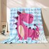 Cartoon Pink Dinosaur Blanket Warm Soft for Sofa Bed Home Travel Camping Blanket All Seasons Luxury Gifts Machine Wash