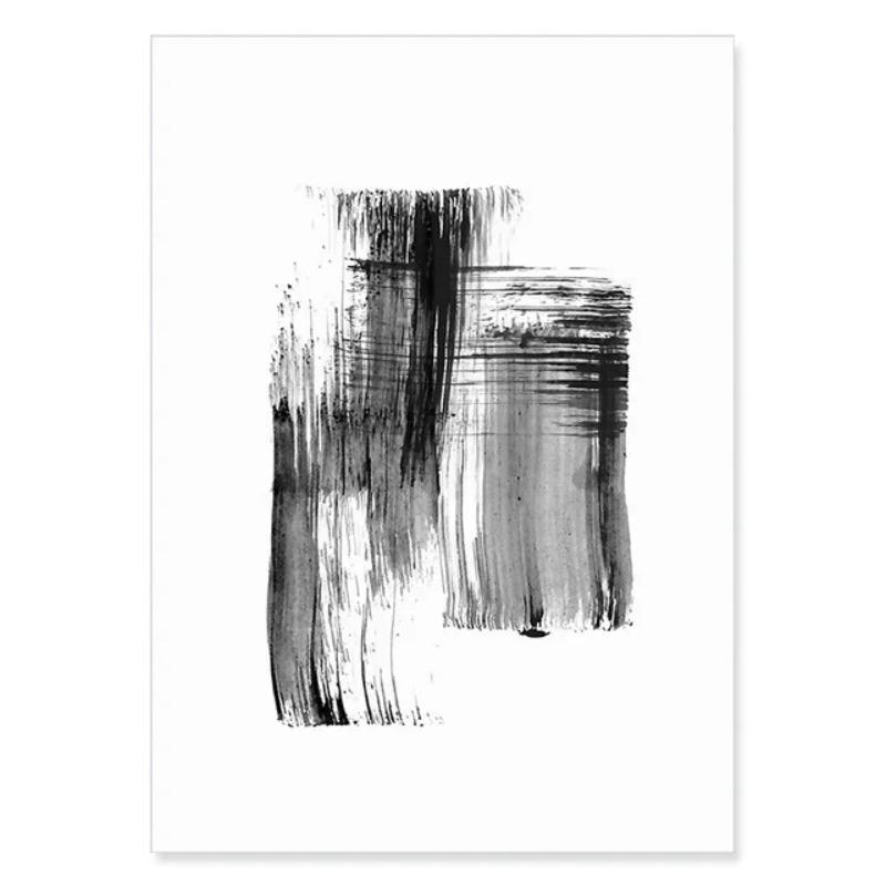 Abstract Brush Strokes Black and White Ink Canvas Printing Paintings Posters Wall Art Pictures for Living Room Home Decoration
