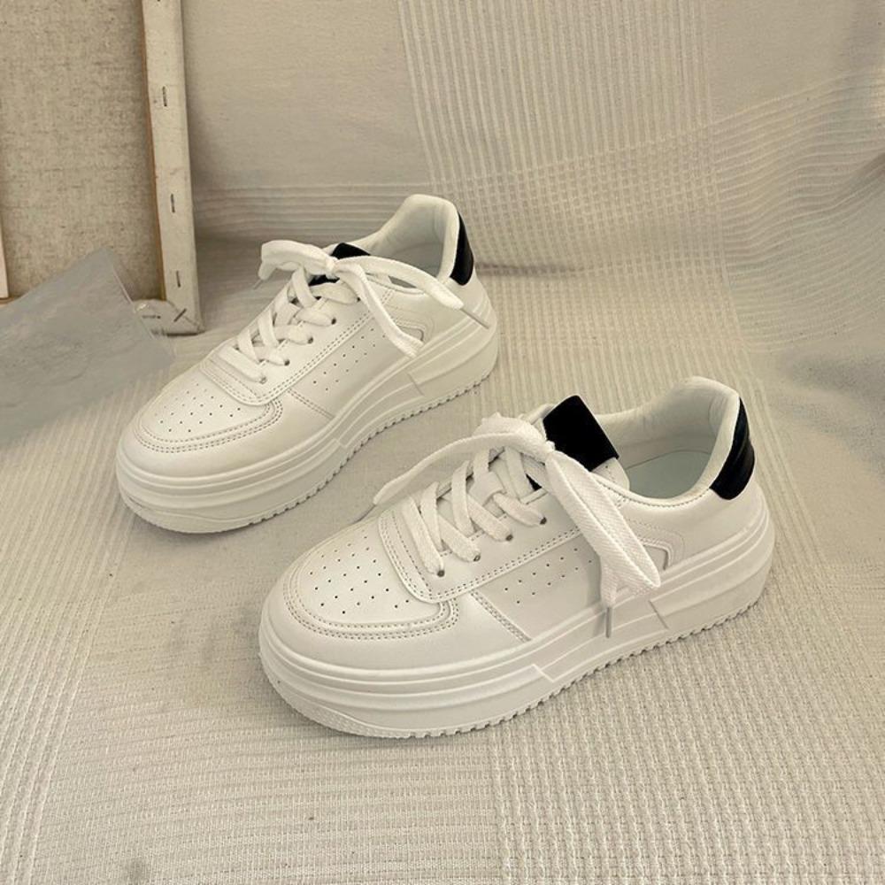 Thick Soled Sponge Cake Shoes Autumn Sports White Shoes