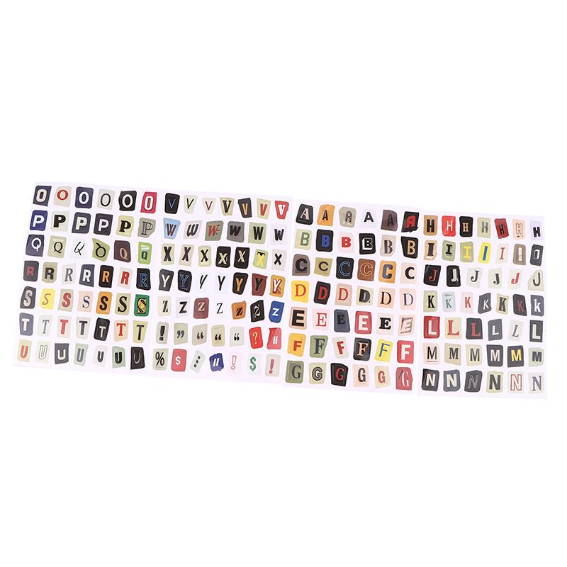 Alphabet, Number & Symbol Label Stickers Diy Scrapbooking Journal Supplies For Students (Decorative Collage Base)