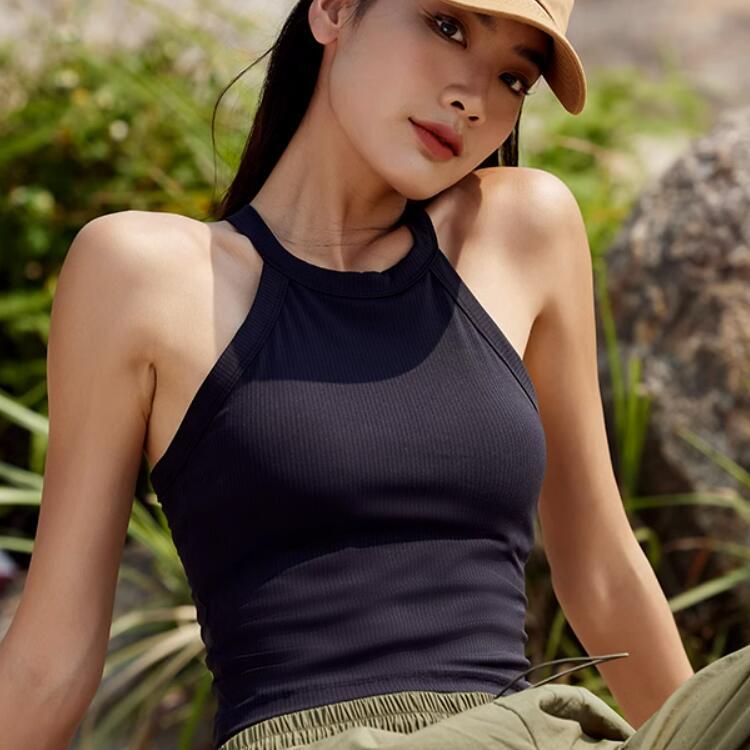 Women's Padded Sports Yoga Vest - Beautiful Back Design, Pilates Fitness Top