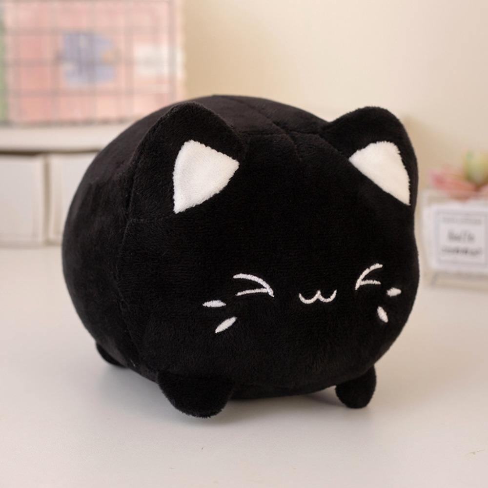 Pink Peachy Kitten Plush Toys Cute Plushie Cat Soft Dolls Black Cat Stuffed  For Girl Friends