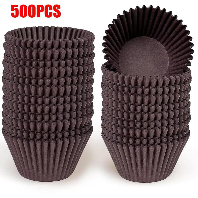 500 PEZZI Pirottini per Cupcake Carta Muffin Torta Stampini Contenitori Colore Unico Wrapper per Cupcake Accessori da Forno Cucina