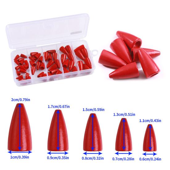 50Pcs Fishing Weight Sinkers Kit Rustproof Corrosion Resistant Saltwater Freshwater Metal Lead Fishing Weights Set
