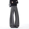 QOTRIOCK Unisex Old Money Pleated Relaxed Fit Trousers