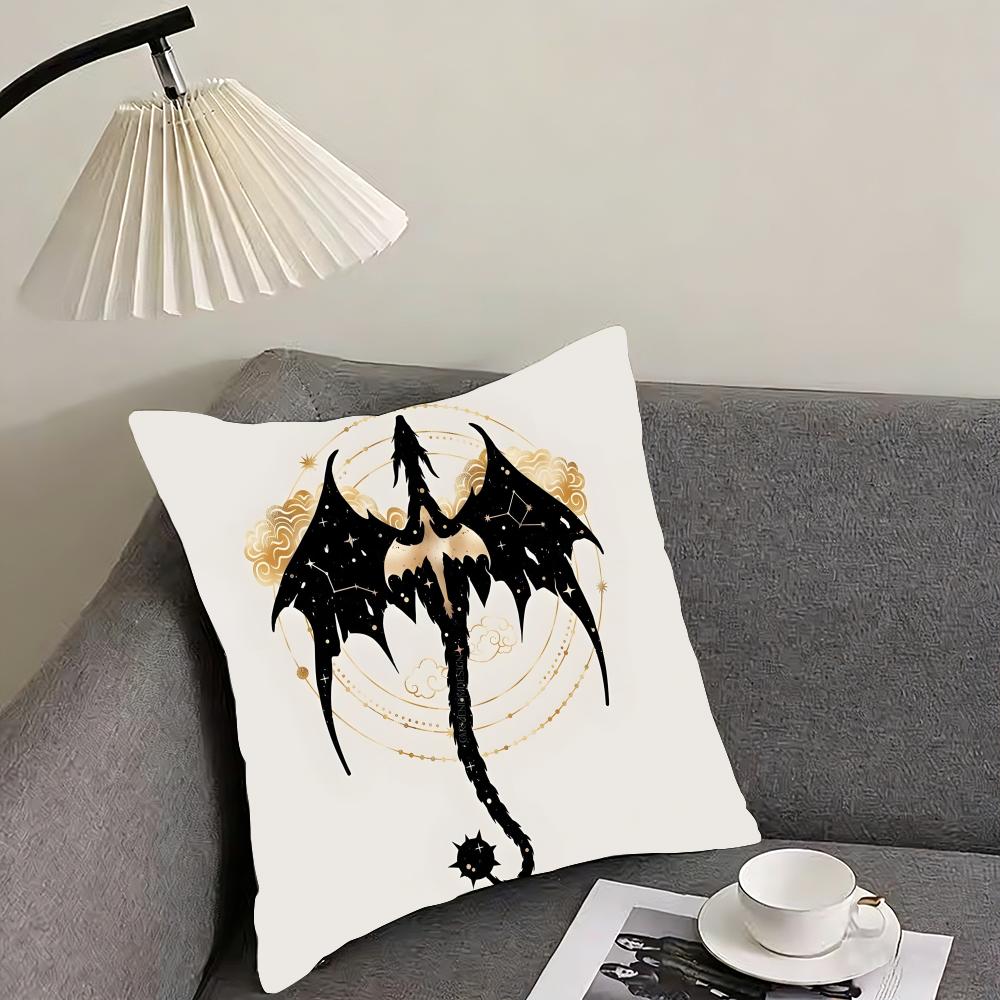 F-Fourth W-Wing Dragon Cushion Cover Reversible Plush Pillow Cover – For car, sofa, bedroom, perfect as a gift.