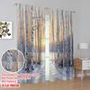2D flat printing 2pcs Curtains birch Blackout Polyester Family Party Suitable for Party Decor bedroom decor