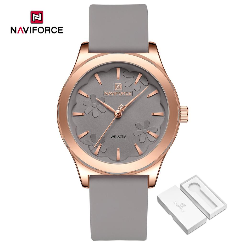 NAVIFORCE Women Watch Fashion Casual Watches Waterproof Elegant Girls Original Quartz Rubber Watch NF5051