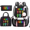 Large Capacity Schoolbag with Shoulder Strap; Student Three-piece Pencil Case Set