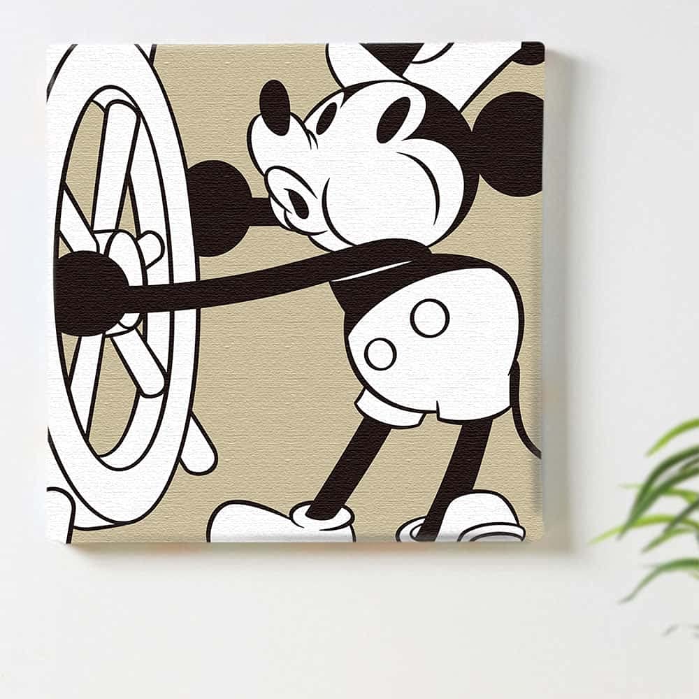 Disney Mickey Mouse Art 100cm X XL Made In Stylish Interior Living Room Beige Character Fabric Panel Panel, 100cm, Size, Japan, Poster, Decor, Decor,