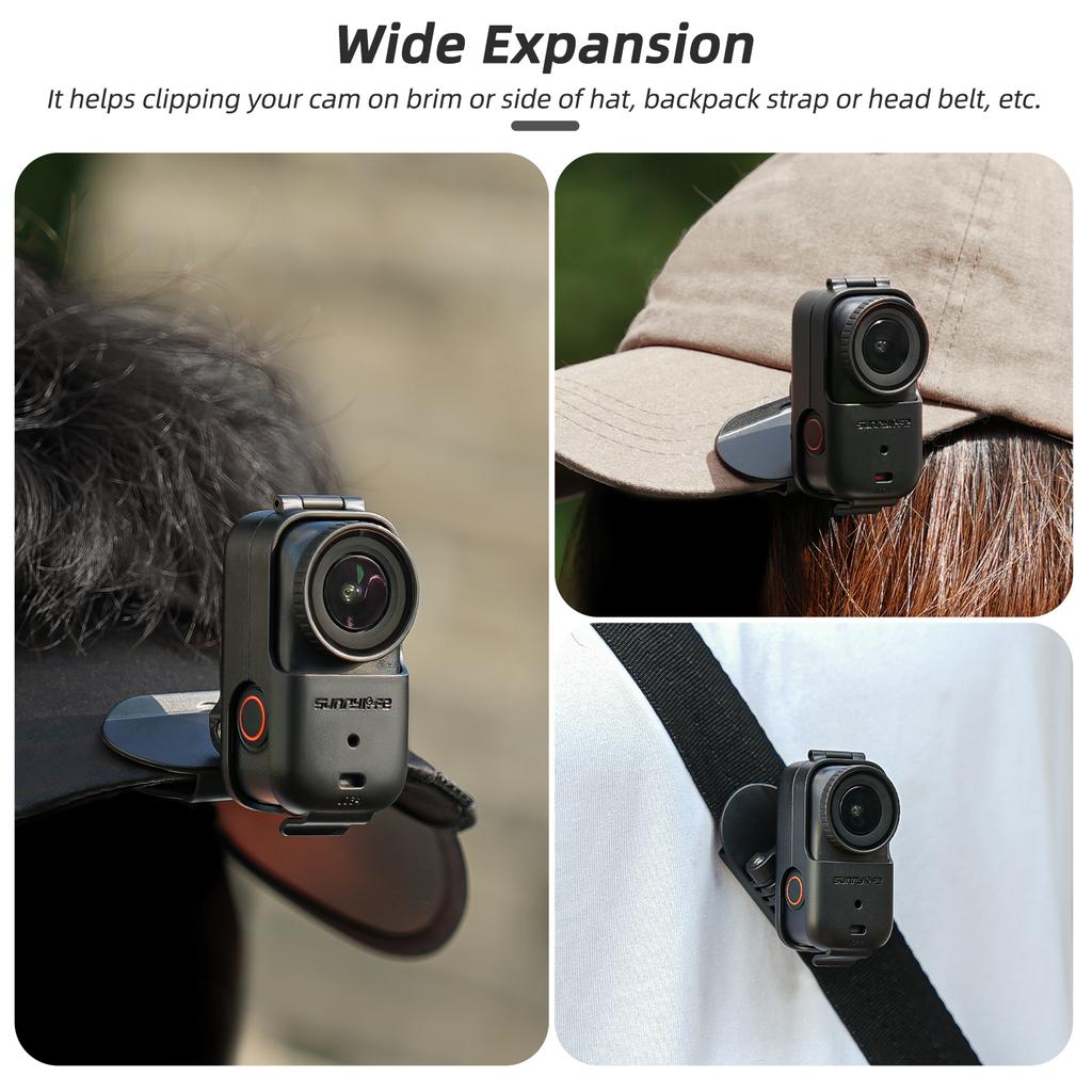 SUNNYLIFE ON-J064 For DJI Osmo Nano Hat Clip Mount 360-Degree Rotatable Camera Adapter Holder