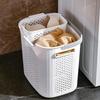 Portable Handheld Plastic Laundry Basket for Clothes and Sundries - High-Grade, Hollow Design for Easy Storage