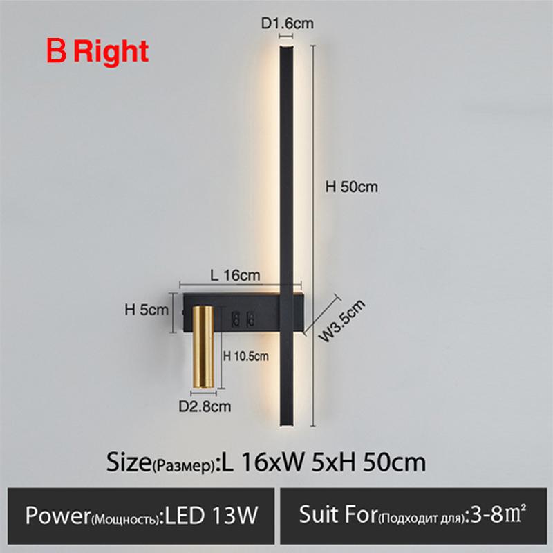 Nordic Led Wall Lamp Interior Lighting Fixture for Home Tv Bedside Living Room Corridor Decoration Modern Wall Light Sconces
