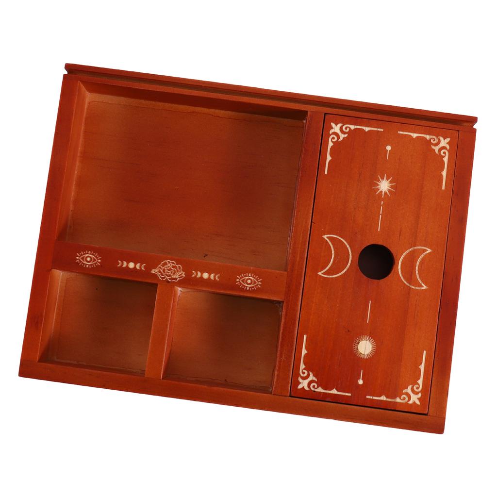 Wood Tarot Card Stand for Display and Storage Crystal Necklace Organizer Tray Decorative Divination Tool Holder Shelf