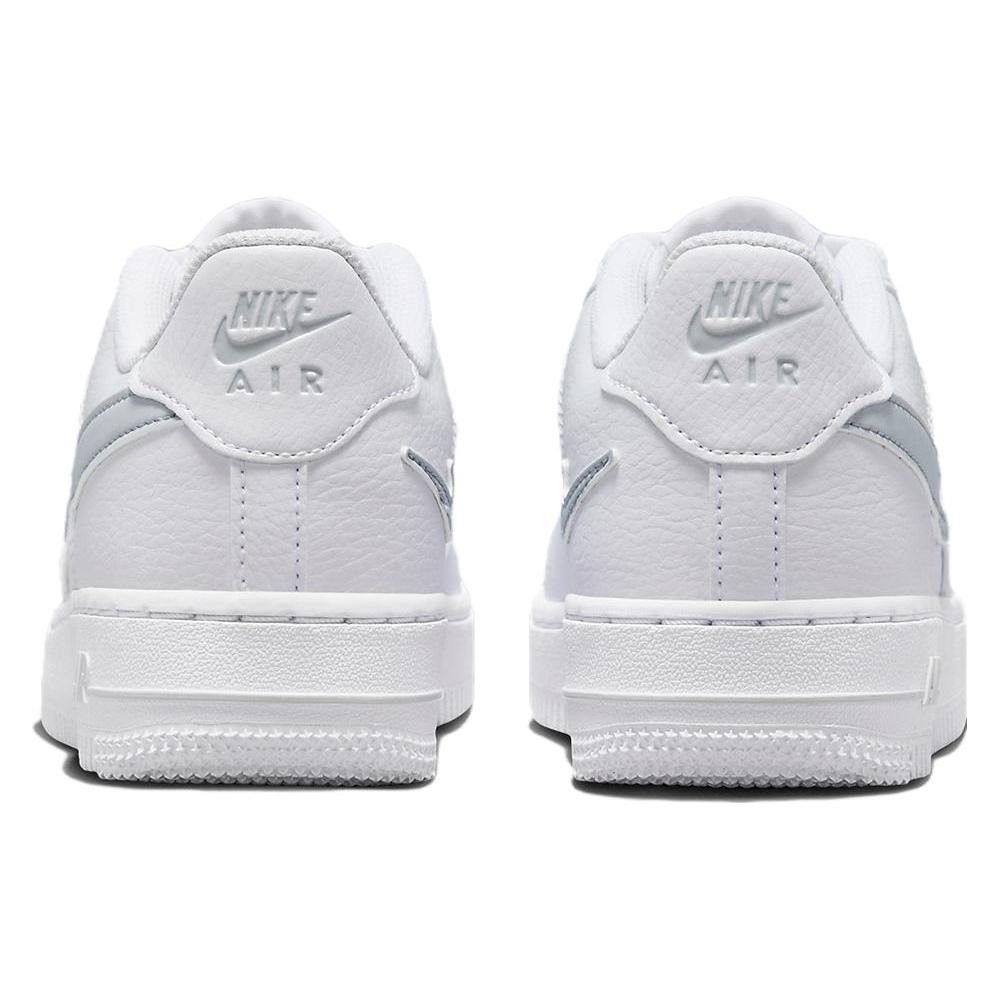 New Nike Air Force 1 GS Cut Out Swoosh - White Photon Dust FQ2413-100