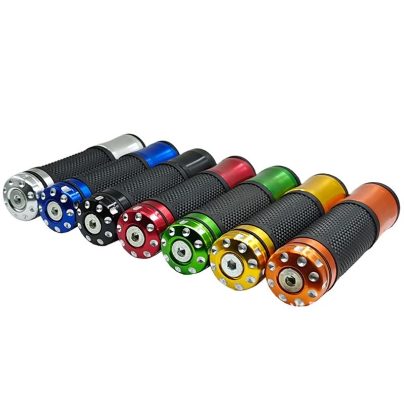 Aluminum Motorcycle Handlebar Grips With Soft Rubber Gel Hand Comfortable Suitable For 7/8" Standard Bars Enhancing Grip