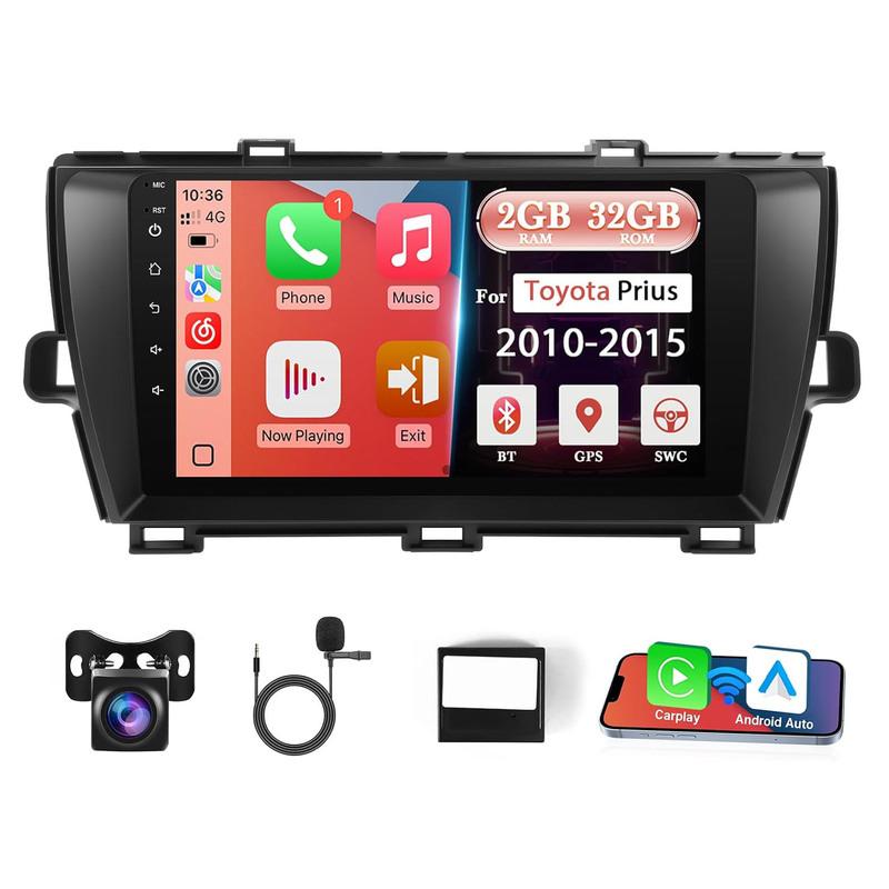 9 Inch Touchscreen Stereo for Prius Support Wireless Carplay Android Auto GPS Bluetooth 5G WiFi FM SWC + Backup Camera (Fit J.B