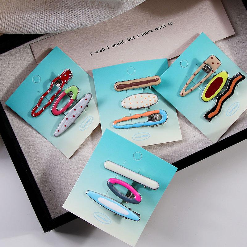 Dopamine Girl Colorful Makeup Duckbill Clips Set - Hairpins & Hair Accessories for Side Bangs