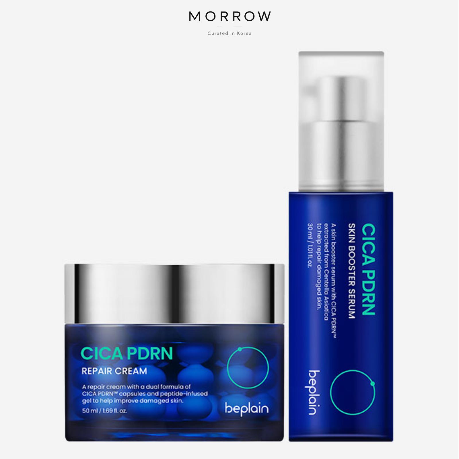 beplain Cica PDRN Skin Booster Serum & Repair Cream Set Soothing Barrier and Elasticity Care 30ml + 50ml Set (30ml + 50ml)