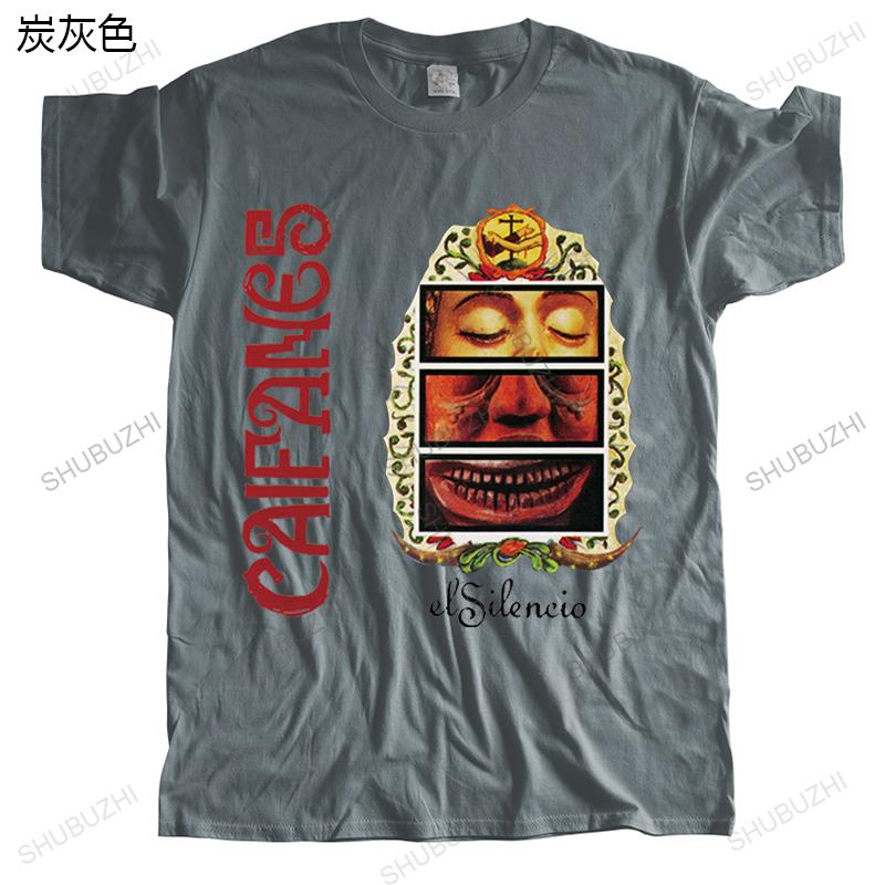 Man Summer Crew Neck Tshirt Loose Style Black T Shirts Caifanes El Silencio Mexican Rock Unisex Brand Teeshirt Casual Tee Tops