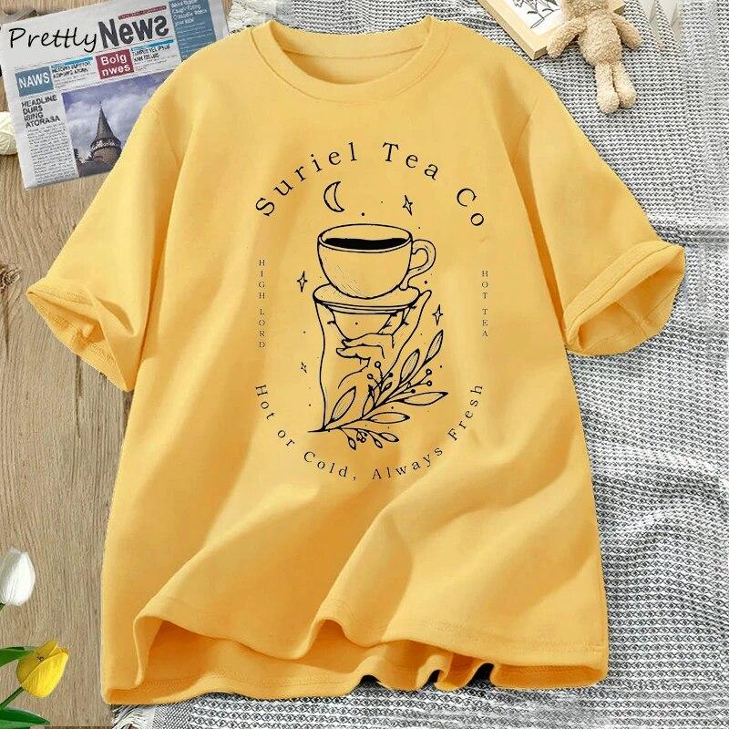 

Футболка Suriel Tea Co женская футболка с рисунком Acotar Bookish Sarah J Maas футболка Harajuku хлопок с коротким рукавом уличная одежда унисекс 4XL