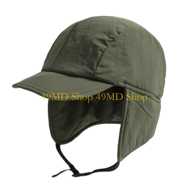 49MD Stylish Ushanka Hat with Ear Warmer Outdoor Teens Streetwear Baseball Caps for Ski Cycling Quick Dry Winter Hat