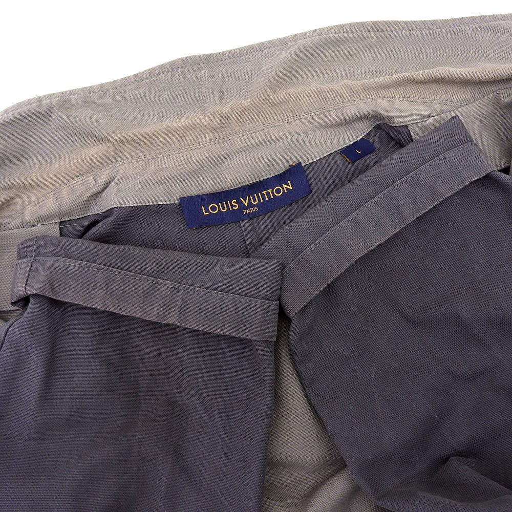 Louis Vuitton Men's Utility Cotton Overshirt, Gray/Multicolor, Size L, RM222M ND2, HNS06W, 22Stainless Steel Tops L grayUsed