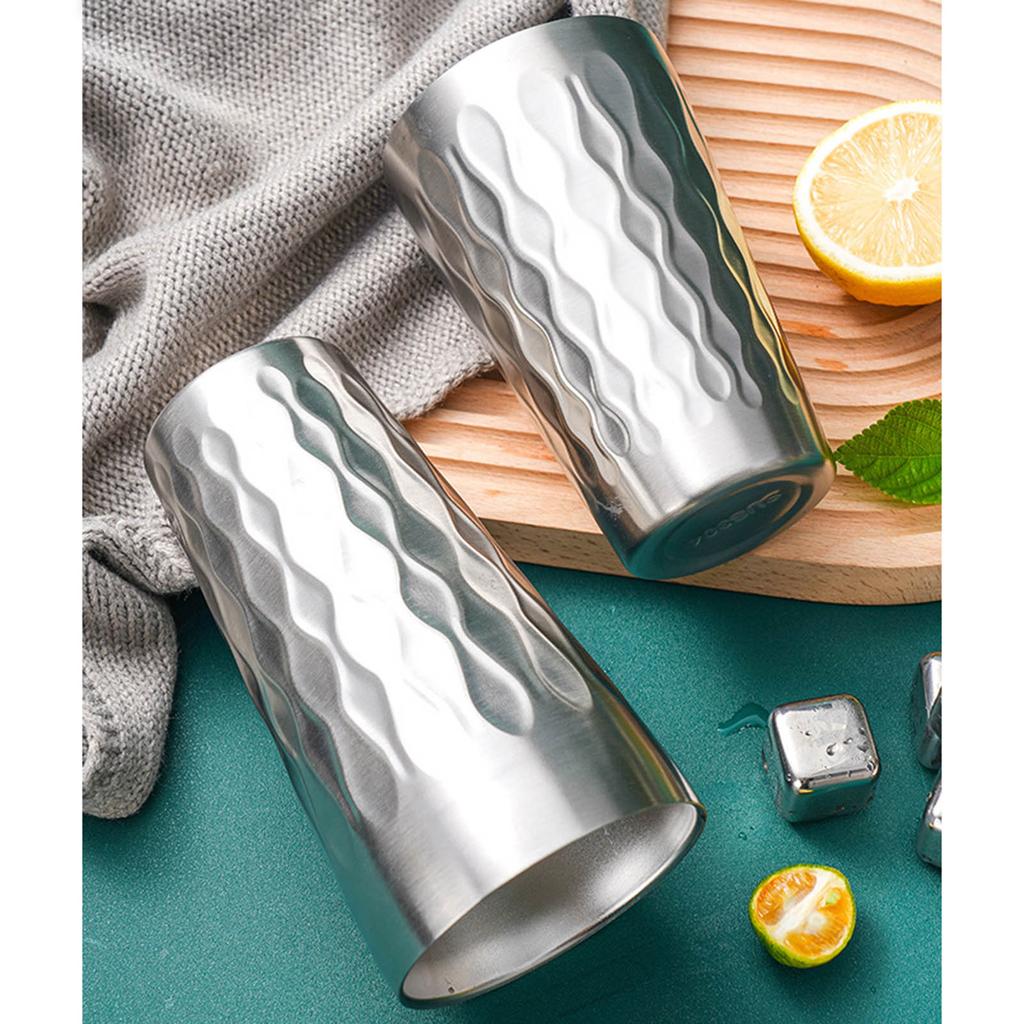 Double Wall Insulated Coffee Cup Stainless Steel Double Bottom Mug Wine Beer Tea Cup Stackable Drinking Cups Enduring