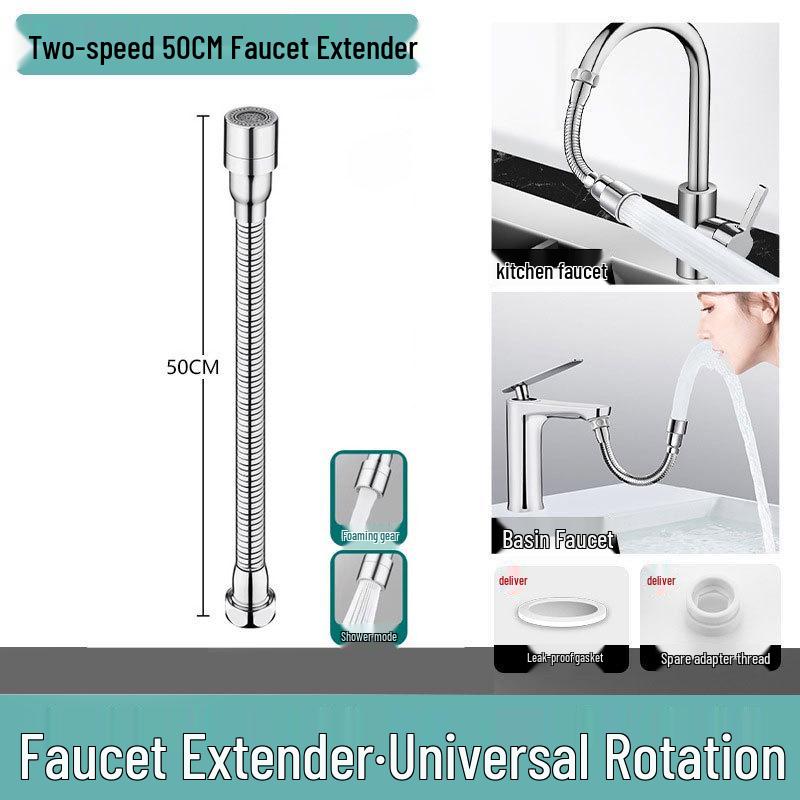 Universal Anti-Splash Faucet Extender with Rotating Joint for Balcony Use
