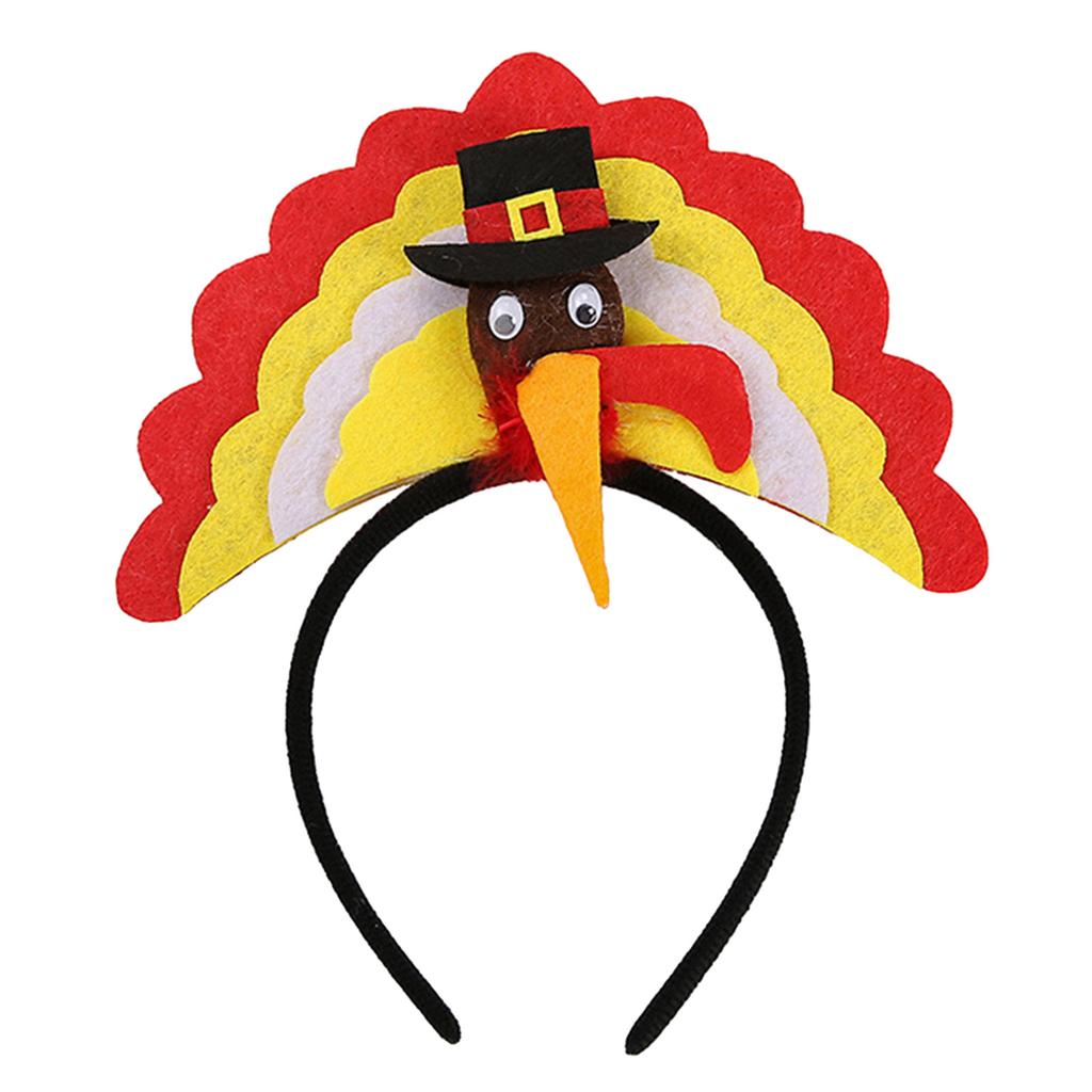 Thanksgiving Turkey Headband for All Age Festival Decoration Hairhoop Festive Party Head Ornament for Family Gathering