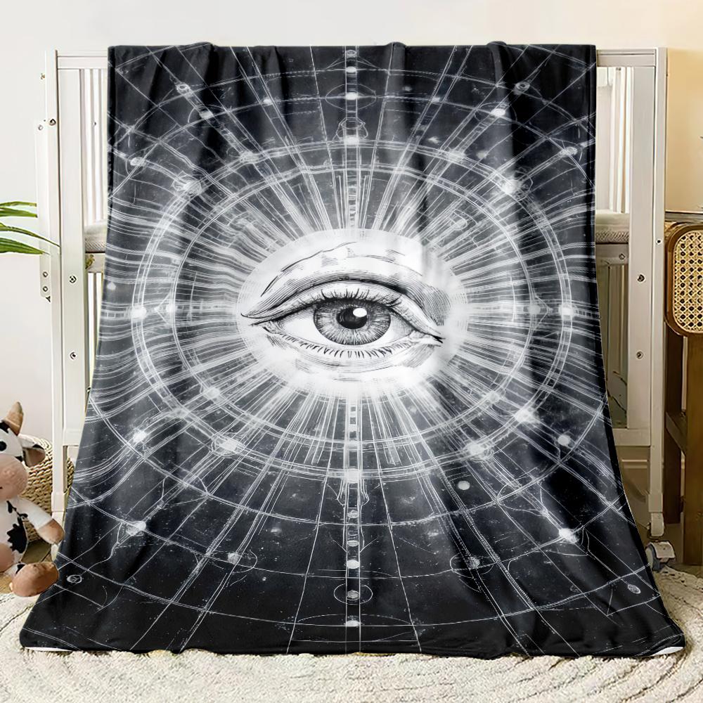 The Eye of The Demon Flannel Thin Blanket Soft Warm Blanket for Bedroom Living Room Bed Travel Camping Picnic Gift Customizable