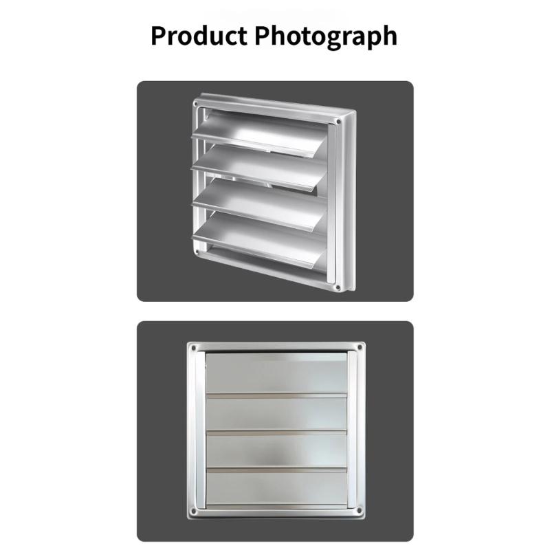 Exterior Wall Air Vent Cover Cap Duct Grill Square Vents Extractor Ventilation Cover Stainless Steel Air Vent Duct Grill