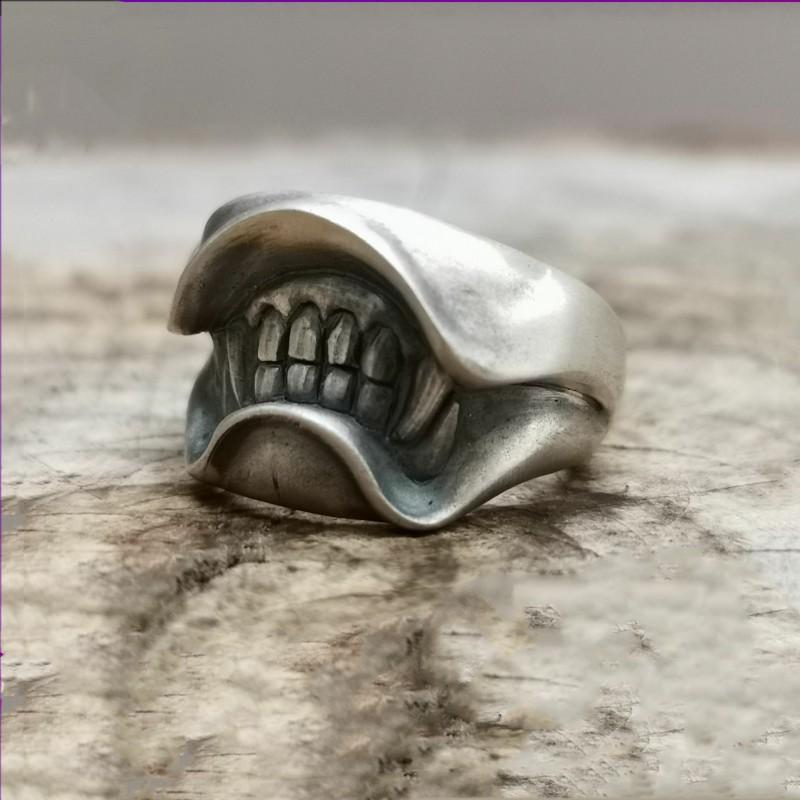 Adjustable Open Finger Ring Men Women Punk Hip Hop Style Plated Cartoon Expression Design