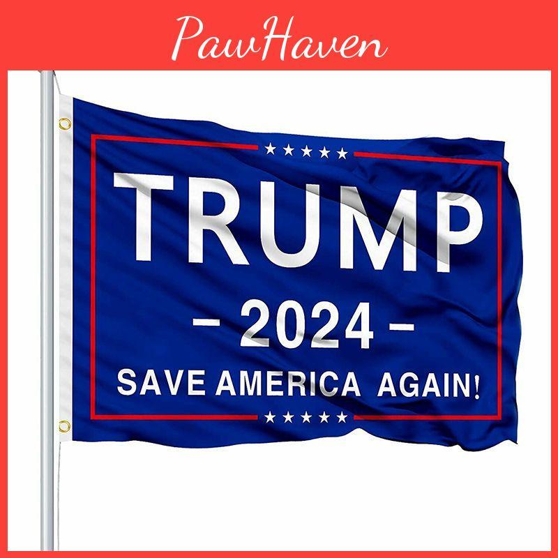Bandeira Trump 2024 3x5 Exterior Interior   Save America Again Bandeira Decoração de Jardim