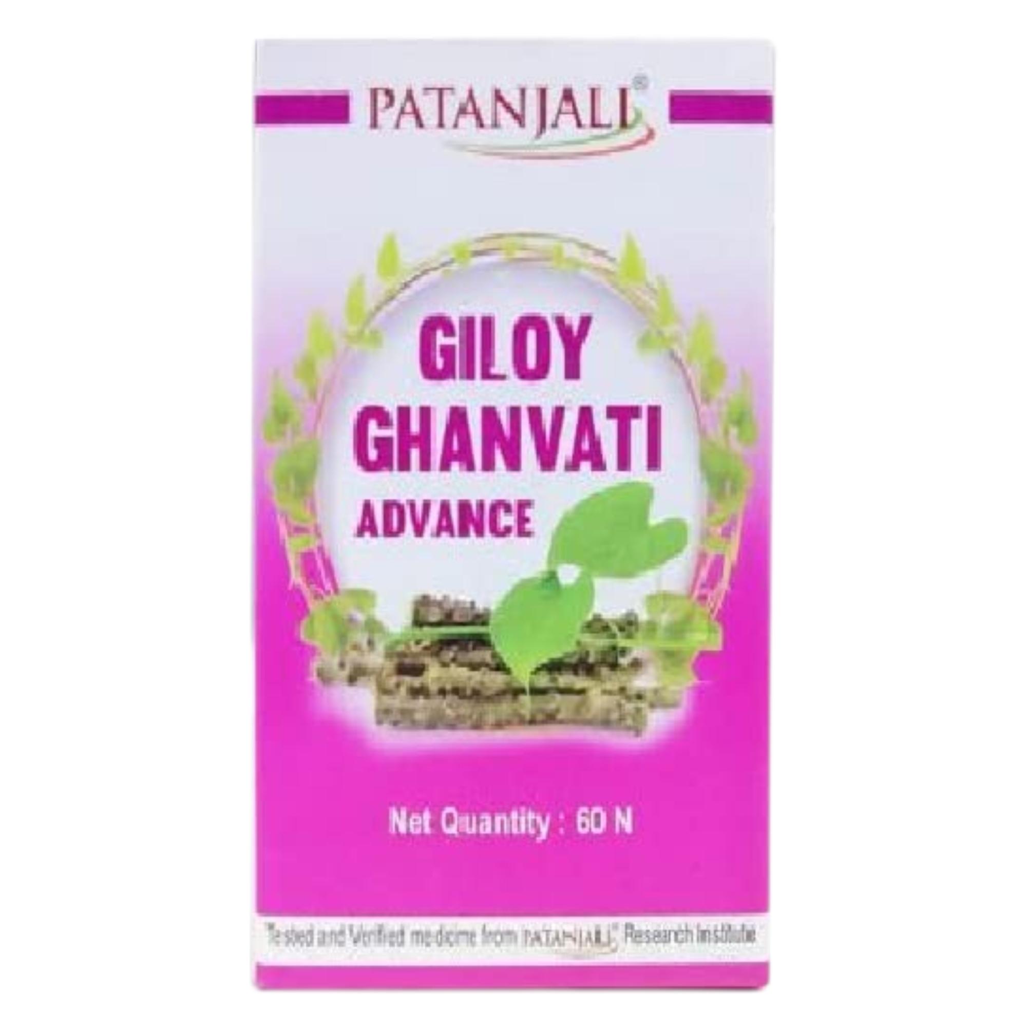 

Patanjali Giloy Ghanvati Advance 60 Tablets Pack of 1 for Daily Wellness Immune Support and Digestive Comfort