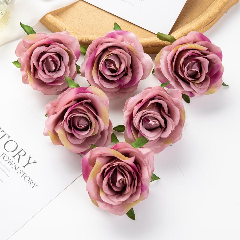 Artificial Flowers Roses Wedding Bouquets Home Decoration Garland Headdress Bridal Diy Gifts Box Christmas Garlands High Quality