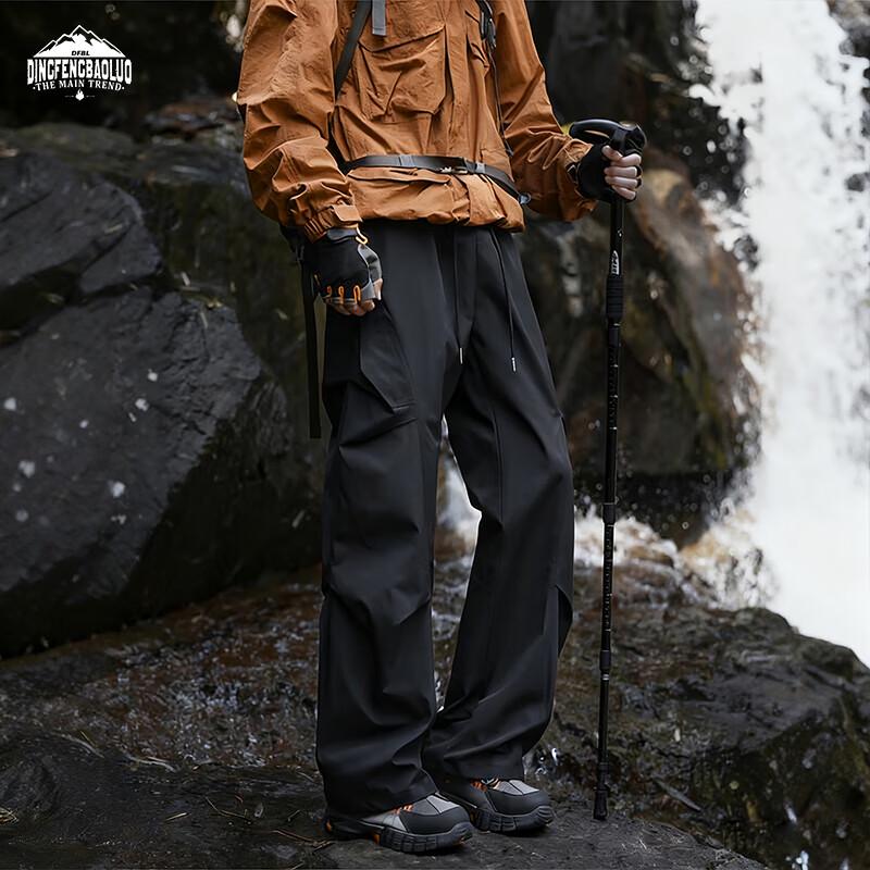 Dingfengbaoluo Men s American Style Straight-Leg Cargo Pants DGM60 XL