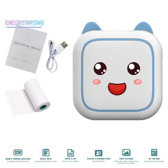 Studentská inkoustová kapesní tiskárna Bluetooth připojení – tiskárna účtenek s rozlišením 200 DPI pro počítač Android, přenosná termální tiskárna