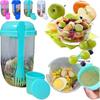 Tazza Trasparente Portatile per Insalata Perdita di Peso Sana Dimagrante Basso Contenuto di Grassi Tazze Mason per Alimenti con Coperchi Accessori per Esterno