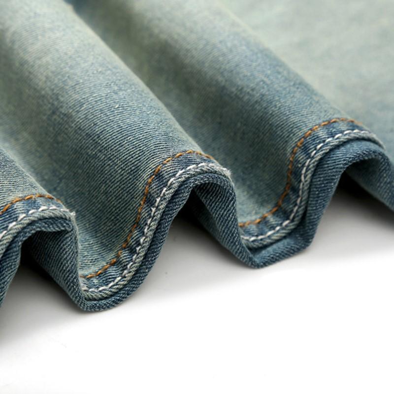 Jeansy Denim Męskie Modne Stare Spodnie Regular Fit Proste Podarte Spodnie Marka Proste Plus Size