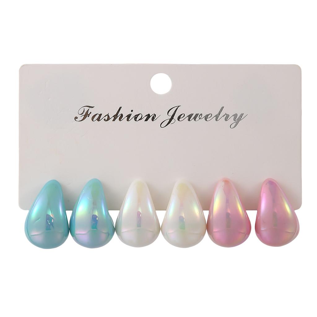 Explosive color water drop earrings niche simple fashion gradual change color earrings earrings