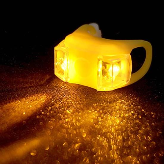 Cycling Taillight High Brightness Waterproof 2 LED Beads 3 Modes Illuminate Silicone Night
